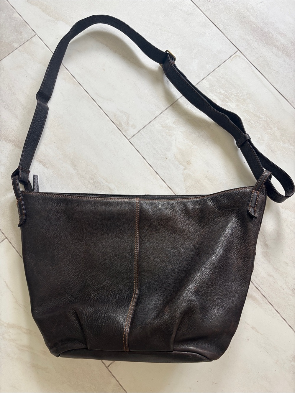 Classic Brown Leather Shoulder Bag for Women